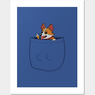 Cute Corgi in My Pocket Posters and Art